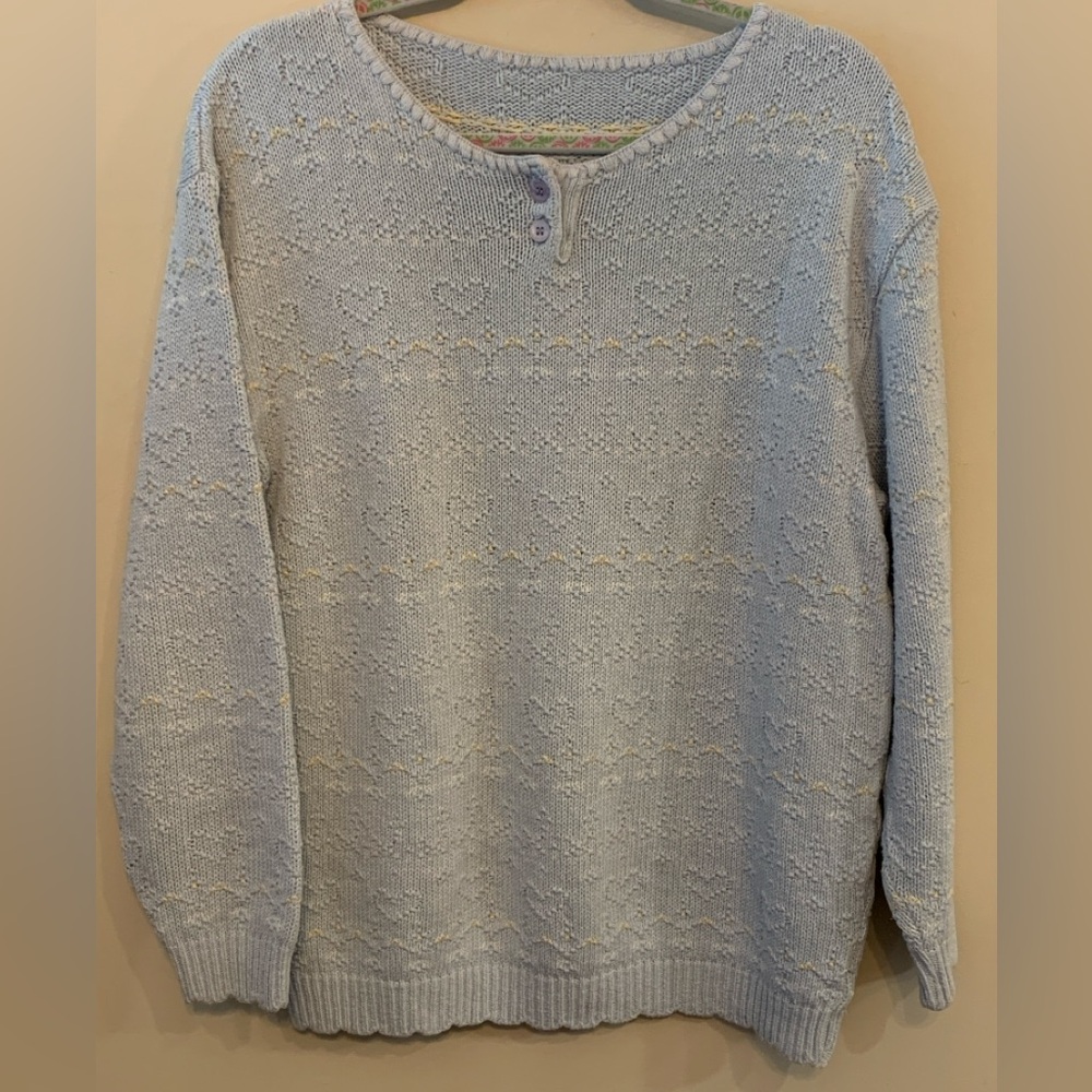 Gorgeous 100% Cotton Sweater w/ Hearts